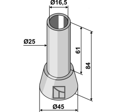 Entretoise 84x16,5 pour broyeur KUHN adaptable - Blacksteel©