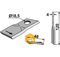 Couteau rotatif gauche pour faucheuse LELY 434988 adaptable - BlackSteel©