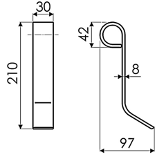 Fléau 210 mm pour broyeur LAGARDE BL005206 adaptable