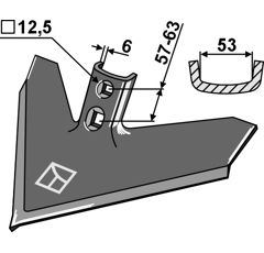 Soc triangulaire pour cultivateur JD|CASE IH 43CP16TW adaptable - Blacksteel©