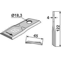Couteau de faucheuse gauche KUNH 56451200 adaptable BlackSteel©