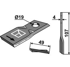 Couteau gauche pour faucheuse PÖTTINGER 434985 adaptable - Blacksteel©