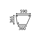 Türscheibe unten 590 mm für Traktor MASSEY FERGUSON 3600359M1 Nachbau
