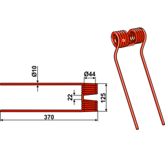 Dent de fenaison pour faneuse CLAAS 9568151 adaptable - BlackSteel©