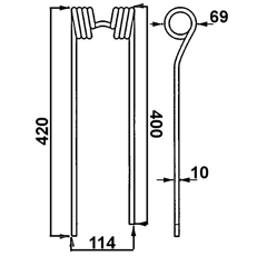 Federzinken KVERNELAND rechts 67274100 GW364D - Nachbau