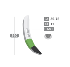 Soc côte de melon pour dent ronde avec plaquettes carbure et rechargement TOUTES MARQUES 360 mm adaptable