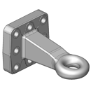 Ringzugöse, Ø 50 mm  130x130 mm, 8-Loch, Hitchring, Schwarz     
