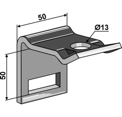 Bride de fixation pour dent 32 x 10 mm adaptable BlackSteel©
