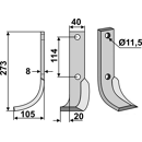 Fräsmesser - links 9941N Howard by Muzzi