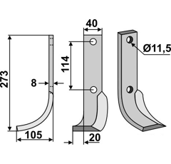 Fräsmesser - links 9941N Howard by Muzzi