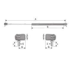 Verin à gaz pour tracteur NEW HOLLAND 1280263C2 adaptable