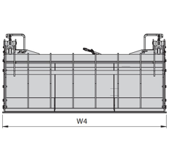 Benne preneuse 2000 mm pour chariot téléscopique adaptable