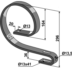 Ressort  40 x 12 mm pour vibroculteur adaptable