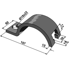 Bride de fixation pour HANKMO 97230564 adaptable - BlackSteel©