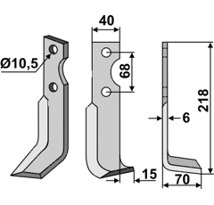 Fräsmesser Rechts 218 x 40 Benassi Nachbau