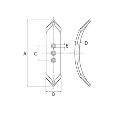 Wechselspitzenschar für Pflug STOLL 015507 Nachbau