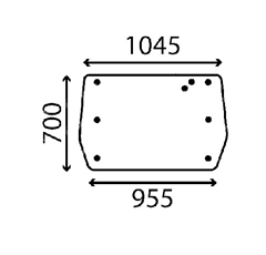 Heckscheibe flach getönt für Landmaschine VALTRA/VALMET 33118900 Nachbau