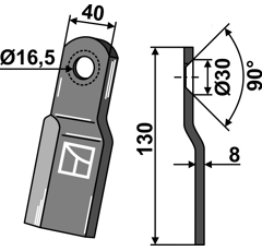 Sur-lame 130x40 pour broyeur RÖLL adaptable - Blacksteel©
