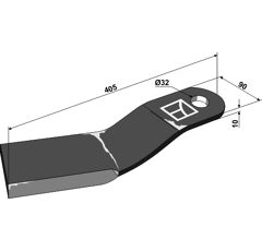 Couteau pour broyeur JUPIDEX H1812 adaptable - Blacksteel©