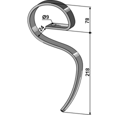 Dent gard 296 mm pour cultivateur DOUBLET-RECORD adaptable