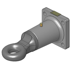 Ringzugöse, Ø 50 mm  120x120 mm, 4-Loch,Hitchring, drehbar, Schwarz     