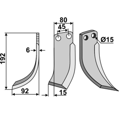 Fräsmesser - links 1571 Eberhardt by Muzzi