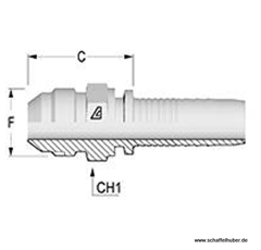 Pressnippel 5/16"-12UNF Interlock1 DN25IL1516JICAG Alfagomma