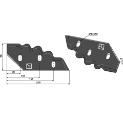 Sgariboldi Futtermischwagenmesser, rechts - CL04.014