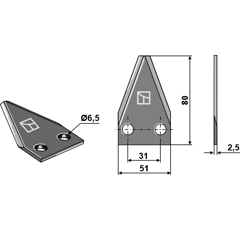 Couteau pour mélangeuse DELAVAL 94832901 adaptable - Blacksteel©