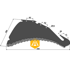 Futtermischwagenmesser STRAUTMANN 433.17.500 Nachbau