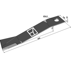 Couteau pour broyeur MC CONNEL 1046006 adaptable - Blacksteel©