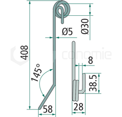Dent pour semoir HATZENBICHLER 93111 adaptable