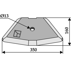 Spatenmesser VICON 900.67.430 Nachbau