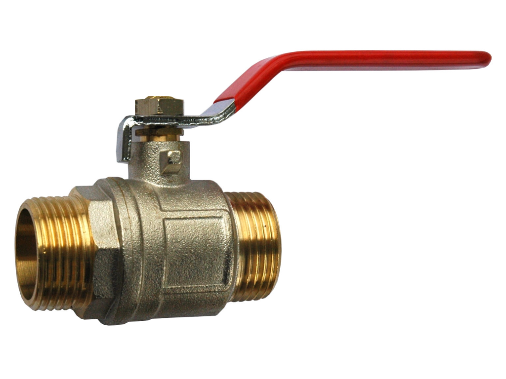 Vanne manuelle nickelée 2 voies mâle/mâle 25 bars adaptable