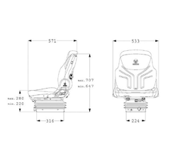 Siège mécanique en PVC GRAMMER compacto basic W MSG83/721
