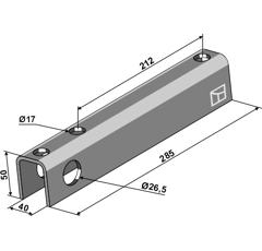 Barre de profil U 285 mm adaptable - BlackSteel©