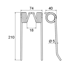 Dent de pick-up pour presse WELGER 0940522100 adaptable