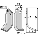 Fräsmesser Rechts 190 x 70 Muratori, Sovema, Ommas Nachbau