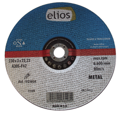 Disque à Tronçonner 230x3x22,2mm - Moyeu Déporté | ELIOS (Boîte de 25)