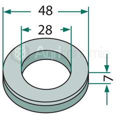 Rondelle 48x7x28 pour broyeur adaptable 
