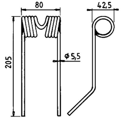 Schwaderzinken für Heuwender VERMER 4059001 - Nachbau