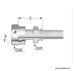 Pressnippel ORFS 13/16"-16UNF  DN161316ORFSIG Alfagomma