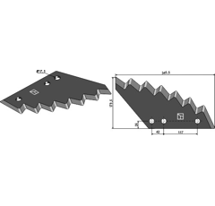 Couteau pour mélangeuse KUHN A5335150 adaptable - Blacksteel©