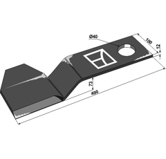 Couteau pour broyeur SUIRE 16-190149004 adaptable - Blacksteel©