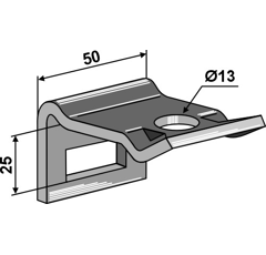 Bride de fixation pour dent 25 mm adaptable - BlackSteel©