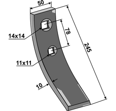Grubberschare für Flügelschare  245x50 mm Rabe Nachbau 101RAB15