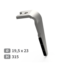 Dent de herse rotative Droite plaquettes carbure, fixation rapide ALPEGO D05650 adaptable