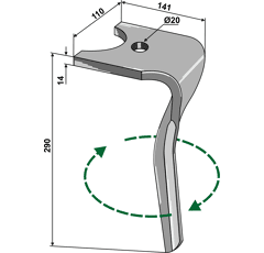 Kreiseleggenzinken - rechts RH134R Kuhn Nachbau