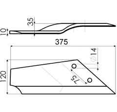 Aileron gauche pour LEMKEN 3374421 adaptable
