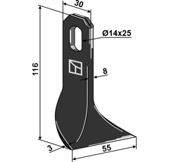 Fléau pour broyeur 116x30mm SPEARHEAD 7770787 adaptable - Blacksteel©